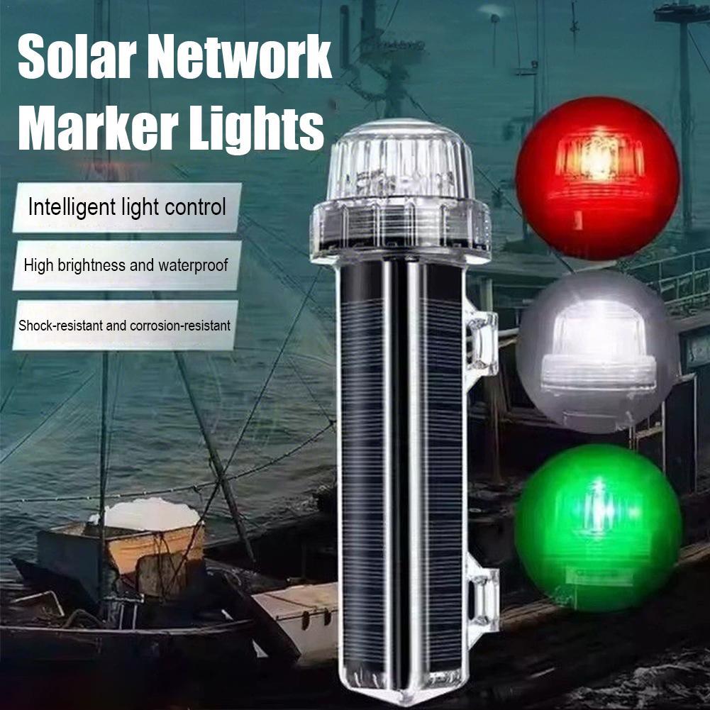 Fishing Boat Navigation Light - ソーラーオーシャンシグナルライト航海信号灯防水フラッシュLED夜間警告灯ヨットや漁船アクセサリー