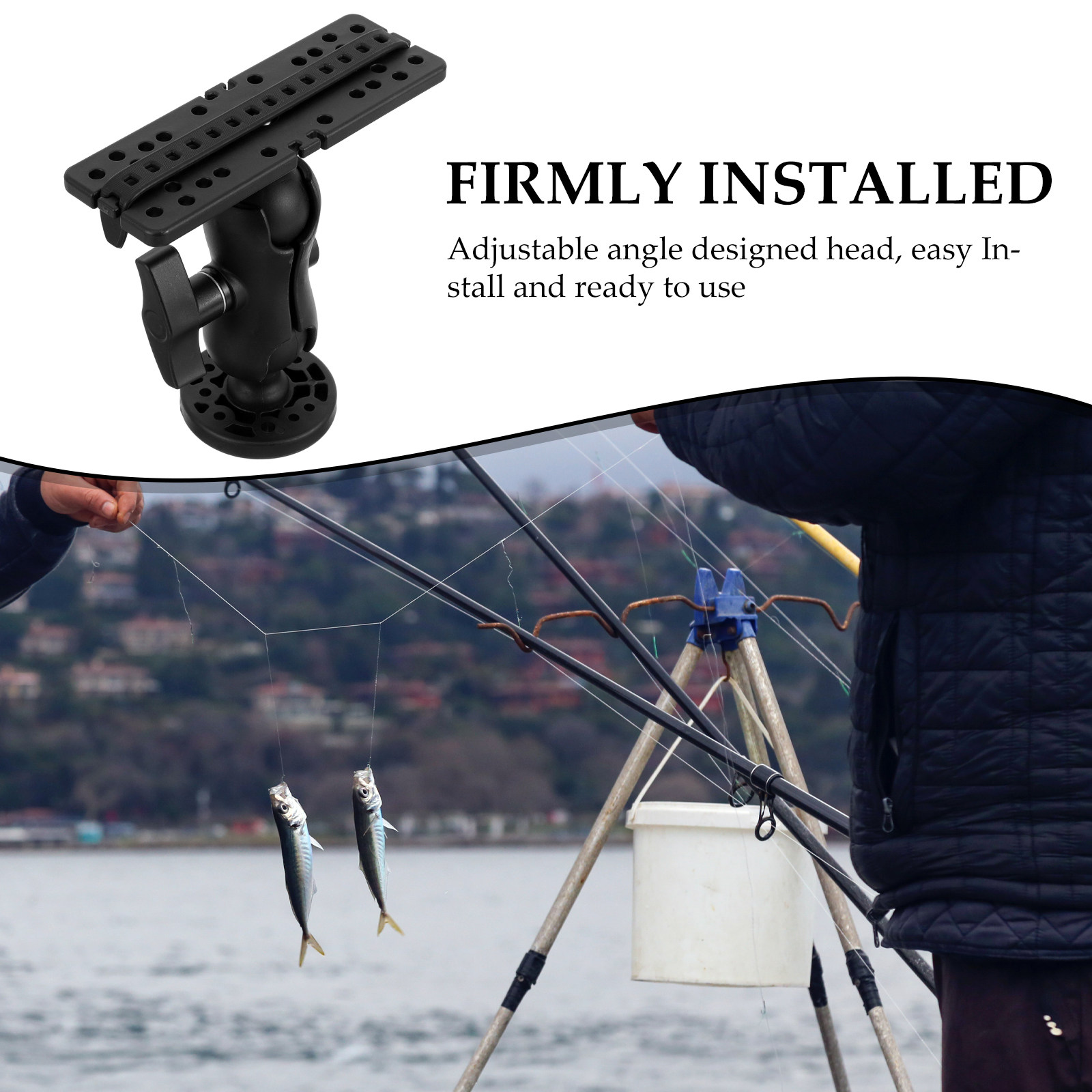 ボート用魚群探知機ホルダーマウント、角度調整可能な釣り竿サポ - Fishing Boat Depth Finder のレビューと価格